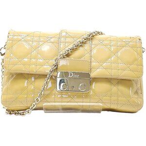 626554AE Christian Dior Shoulder Bag Beige Enamel